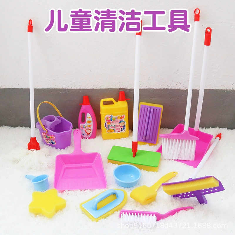 Трансграничные амазонские дети дома маленькая метла совок набор настоящие инструменты для чистки мини метла для мытья игрушки