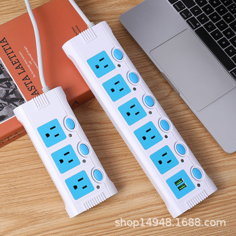 外贸插座K53#排插电源插板插排带长线万能孔欧英美式插头厂家直销