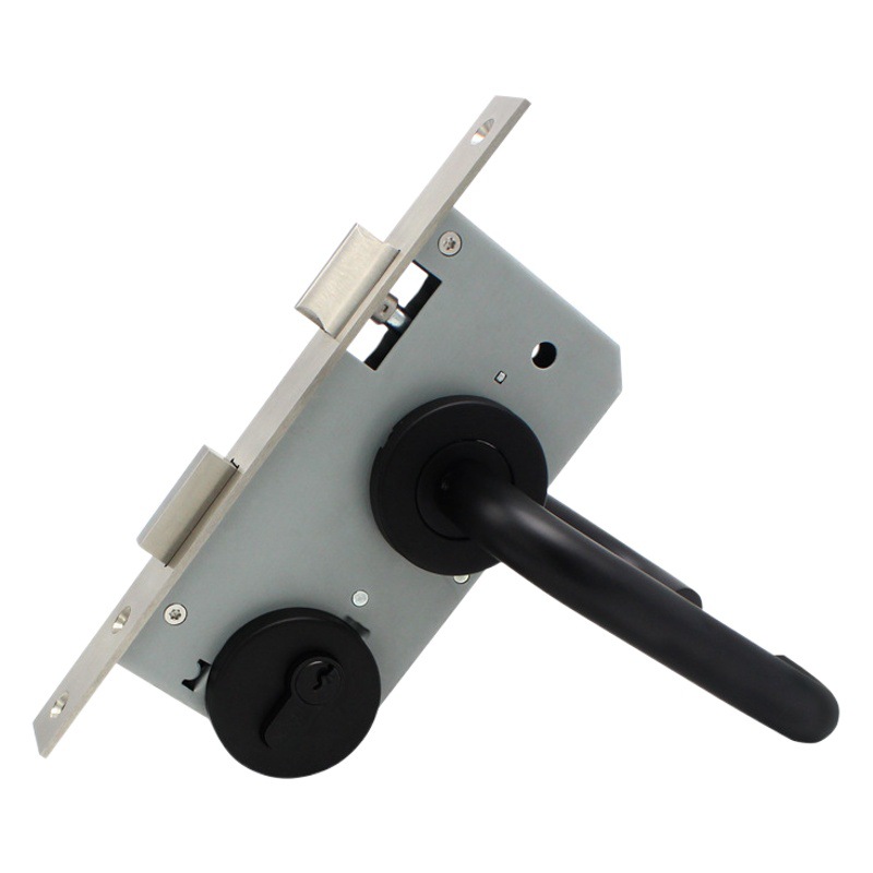Acero inoxidable 304 estándar alemán doble mango curvo puerta de seguridad cerradura de la puerta a prueba de fuego cerradura del pasillo 5572 estándar europeo cerradura de la manija en forma de U