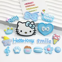 Синий Hello Kitty KT алфавит ПВХ мягкий клей аксессуары diy чехол для телефона тапочки декоративный стакан для холодильника патч