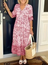 E 11286 Summer Floral Print Dress �黨�B��ȹ �羳�W��