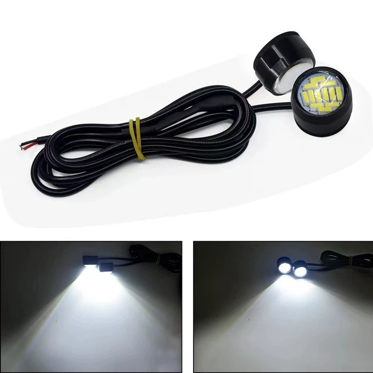 Автомобильный светодиодный светильник для мотоцикла с орлиным глазом, клей без перфорации, дневные ходовые огни, освещение номерного знака, 12 фонарей, модифицированный стоп-сигнал
