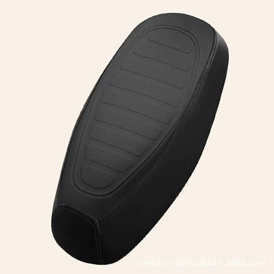 Electric bike seat cover, suitable for all seasons, wear-resistant, high-toughness leather, new model electric vehicle seat cover, waterproof and sun-proof for motorcycles (Electric car cushion) - steel-seal-black-horizontal-bar-style-large-size-61-65cm