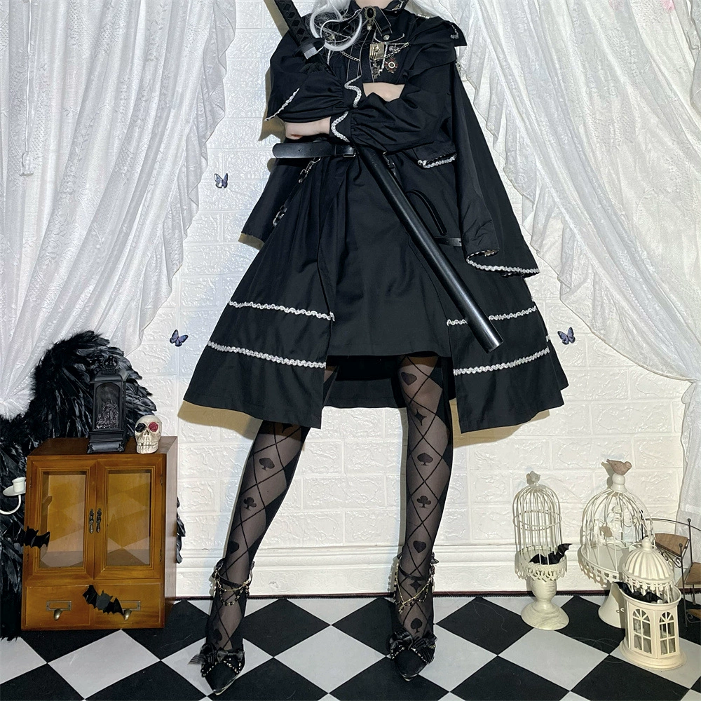 Thin knee socks, Lolita style