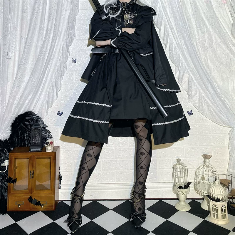 Thin knee socks, Lolita style