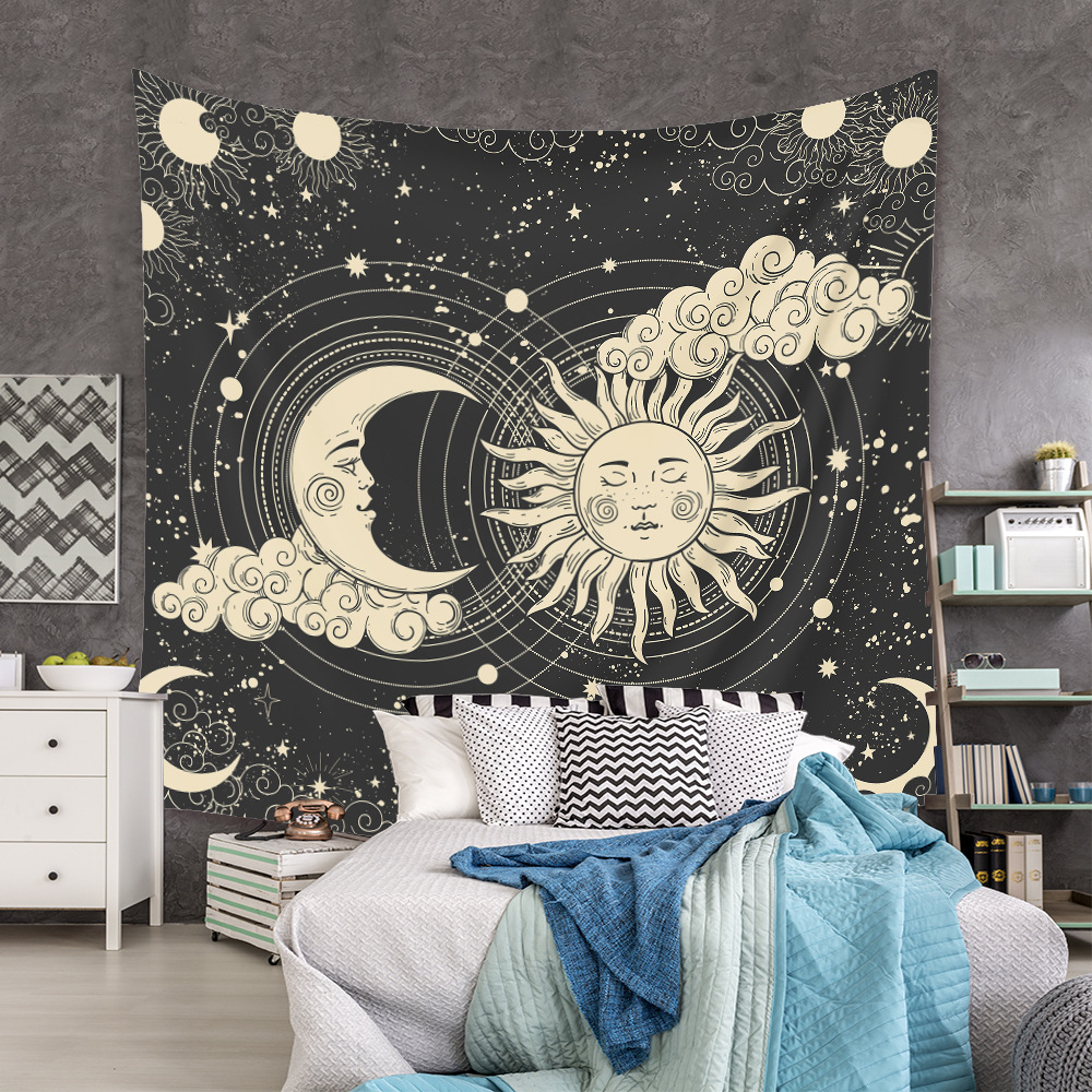 Bohemian Moon Cloud Night Tapestry Home Background Decoration Wholesale Nihaojewelry display picture 8