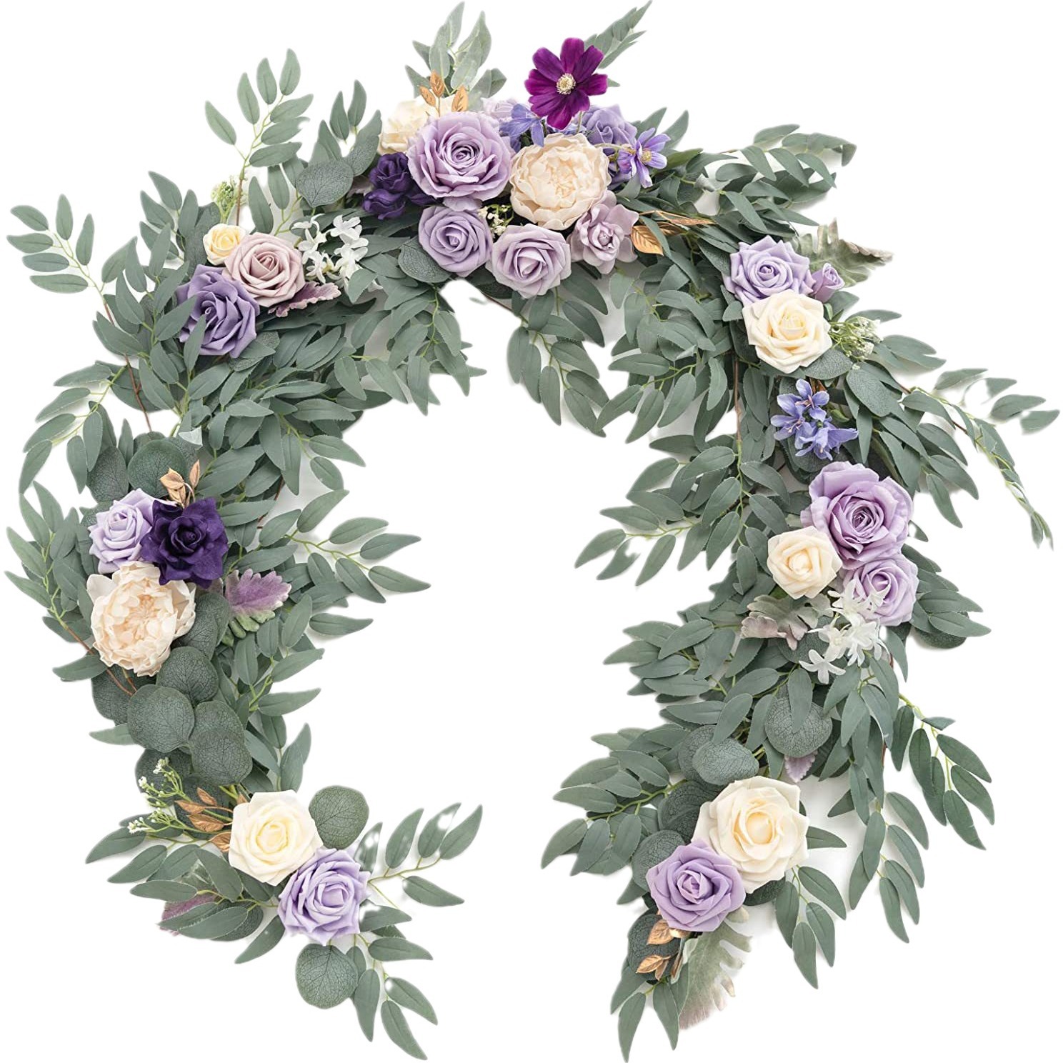 Mesa de simulación de boda decoración de flores mesa de banquete de cumpleaños diseño de flor de ratán largo centro comercial ventana vid Flor de arrastre