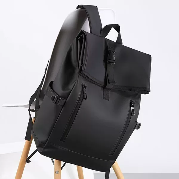 Cross-Border Business Backpack for Men, Casual Lightweight Backpack, Foldable Flip-Top Large Capacity Campus Commuting Computer Backpack