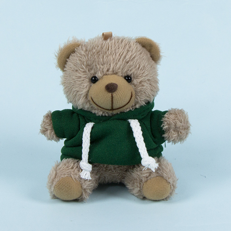 Lindo osito llavero colgante regalo creativo muñecas de peluche vestidas osito de peluche colgante de mochilas escolares para parejas