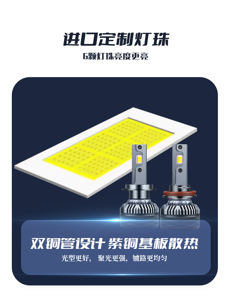 High Power 65W over Emc Car Led Headlight Led Headlight Led Car Headlight H7H19005H4H11
