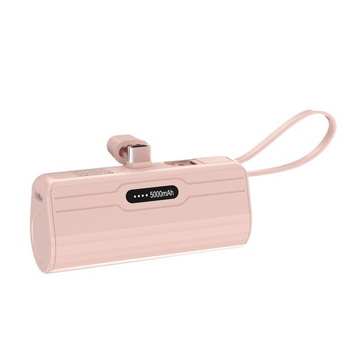 New Wireless Power Bank with Built-in Cord, Emergency Mini 5000mAh High-Capacity Power Bank