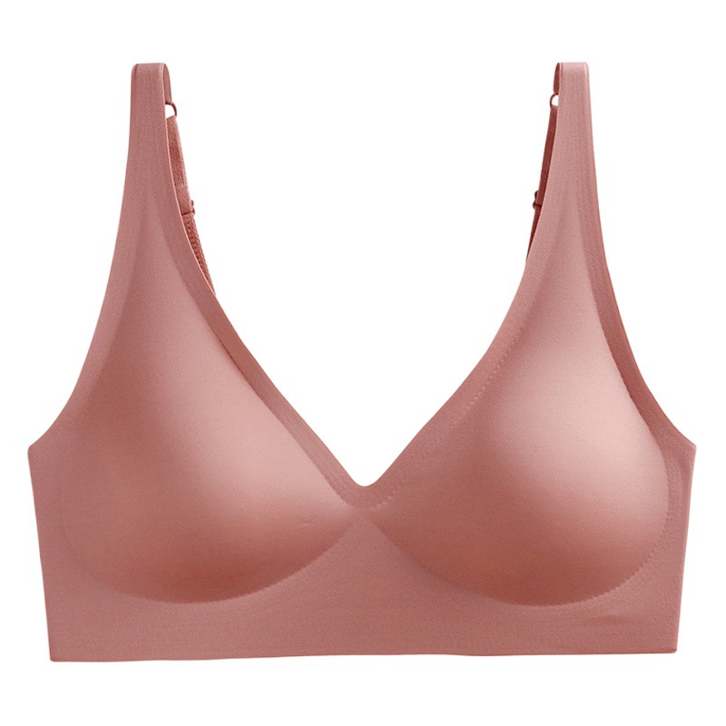 Japonés liangpin jalea tira de la piel interior pequeño pecho expansión exterior grande push up ajuste látex sujetador sin costuras sujetador