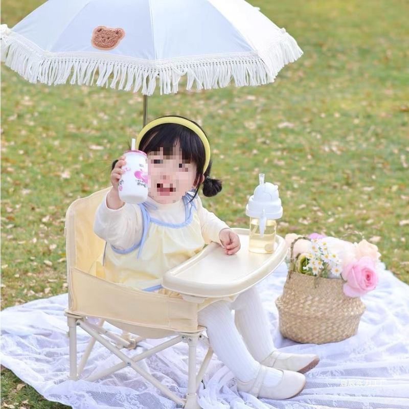 Baby and Children's Picnic Chair, Outdoor Beach Camping Stool, Portable Folding Photo-Taking Learning to Sit Baby Beach Dining Table and Chairs