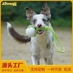 犬用おもちゃボール ペット用ソリッド歯磨きボール ポップコーンロープボール ボーダーコリー 大型犬 中型犬 小型犬 耐噛み犬用おもちゃ