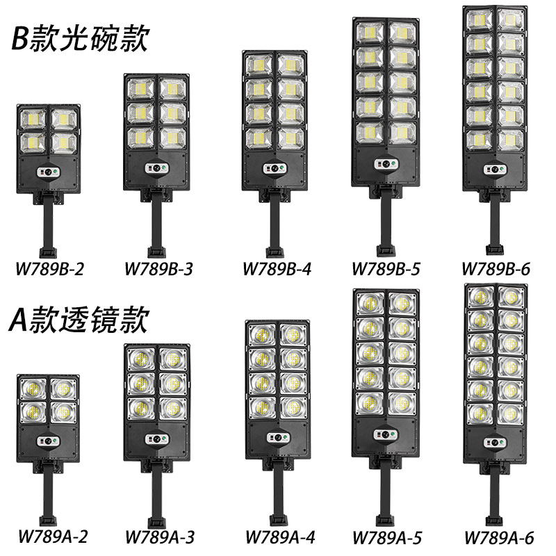 Nuevas luces LED transfronterizas, farolas pequeñas, farolas de doble fila, farolas de inducción, luces solares para jardín, iluminación exterior
