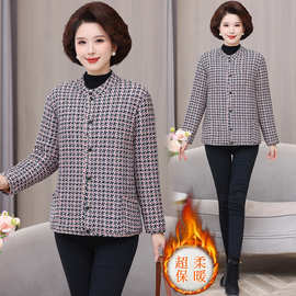 中老年人秋冬装驼绒棉衣女妈妈新款保暖棉袄外套奶奶短款加厚棉服