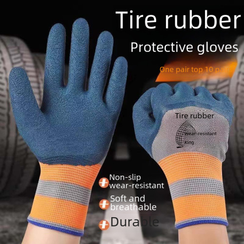 Rubber Tire Safety Gloves Anti-Slip Abrasion-Resistant Construction Work Labor Protection Thickened Protective Supplies Manufacturer Breathable