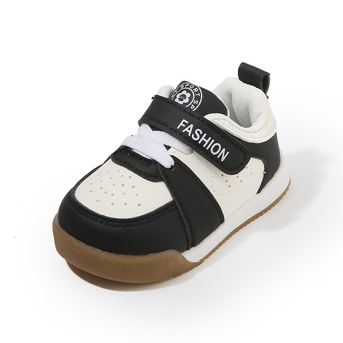 Spring and Autumn Baby Learning to Walk Shoes, Soft Sole Anti-Slip Boy Infant Board Shoes, Sports Magic Tape Girl's White Shoes Wholesale Price