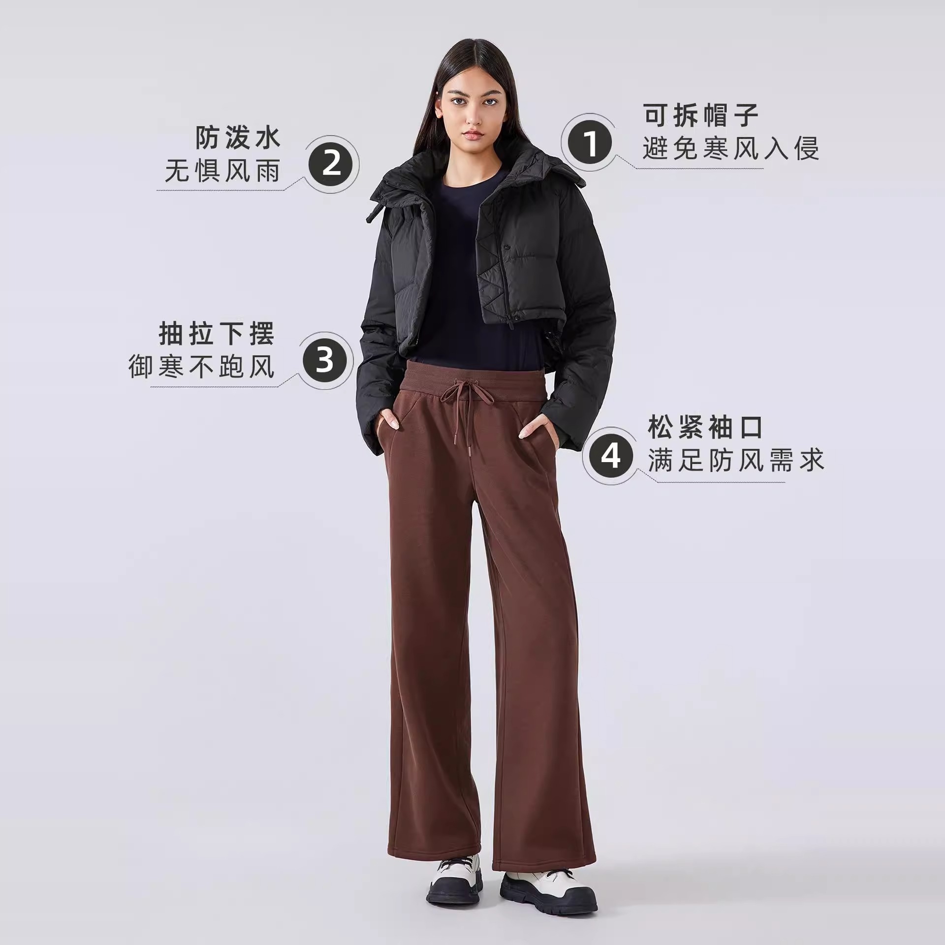 Damas de invierno pan corto chaqueta de plumón desmontable chaqueta con capuz pequeña chaqueta caliente ligera a prueba de viento