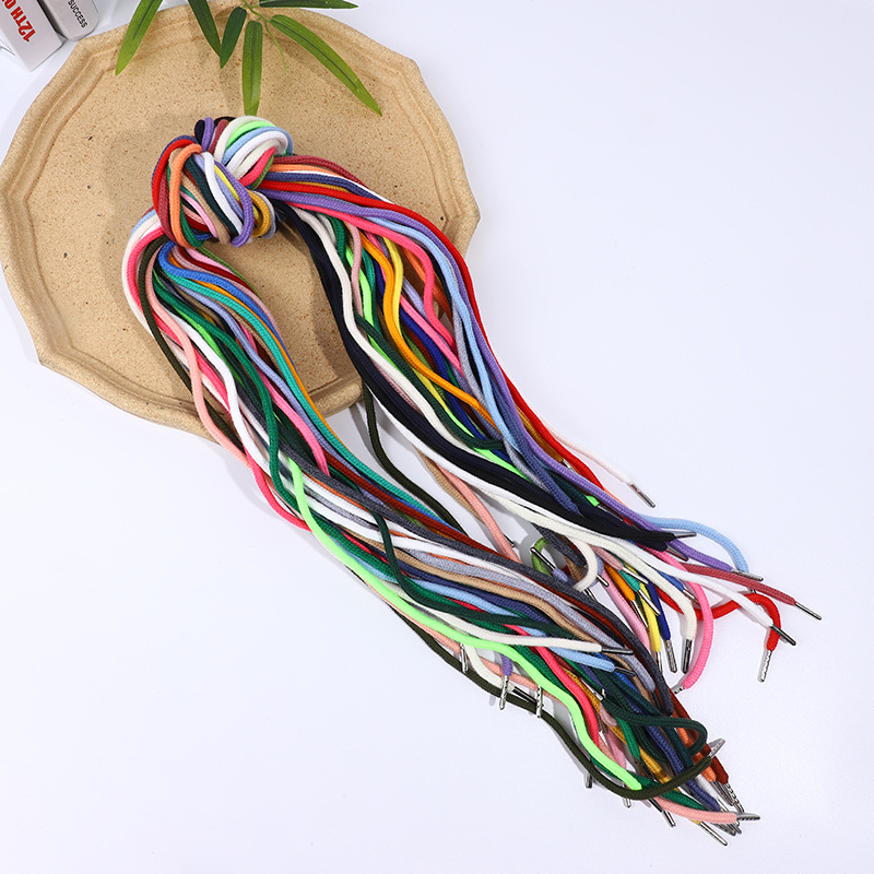 厂家直供 5mm包芯化纤棉绳圆卫衣绳 服装裤腰绳帽绳带金属扣头