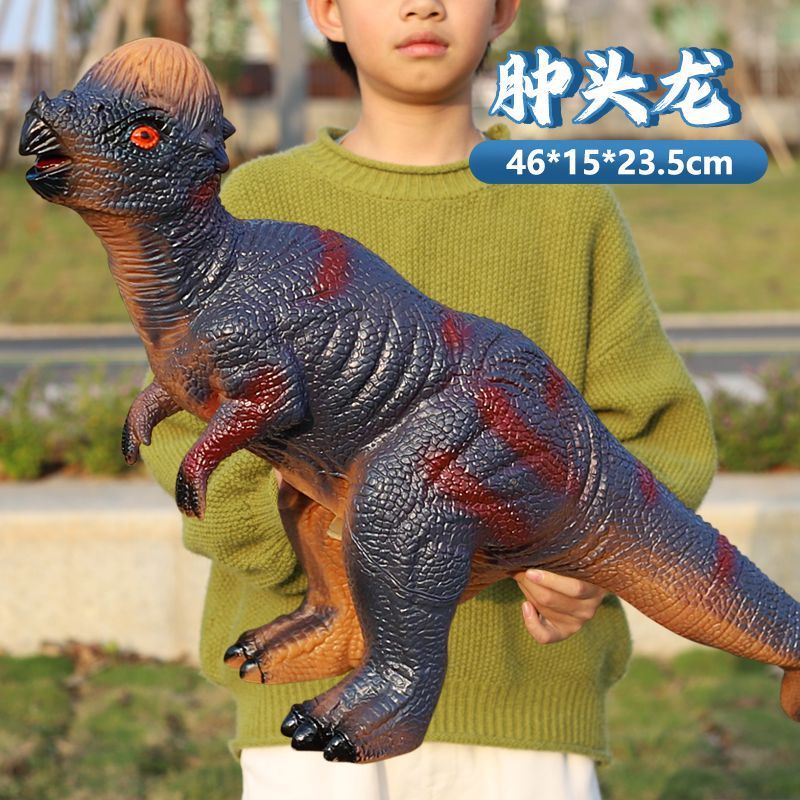 Modelo de dinosaurio de goma suave de gran tamaño para niños y niños, falciformes, brachiosaurios, triceratosaurios, juguetes de montaje