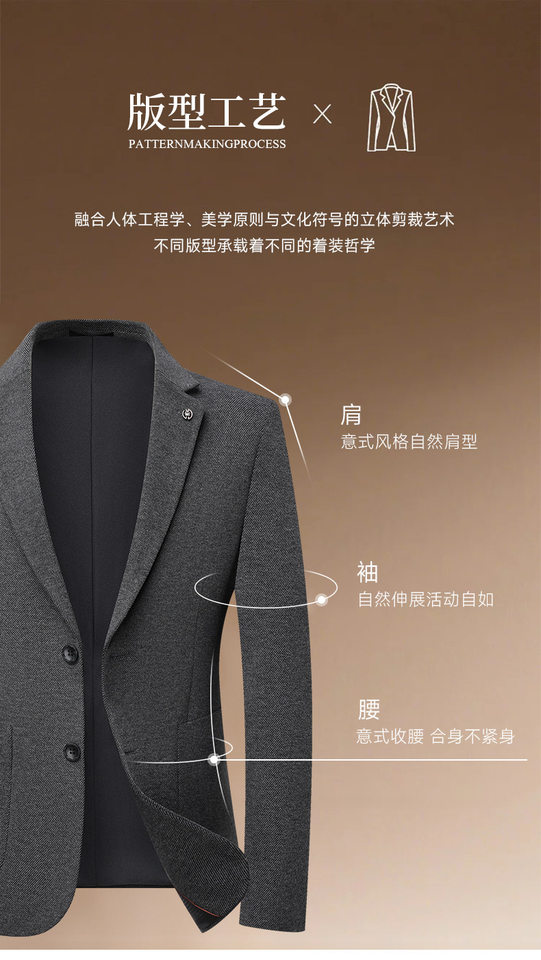 Áo vest nam dáng ôm chất liệu dệt kim chống nhăn, tay dài cổ vest một hàng hai cúc — Màu nâu cà phê, Xám nhạt, Xám đậm chi tiết 5