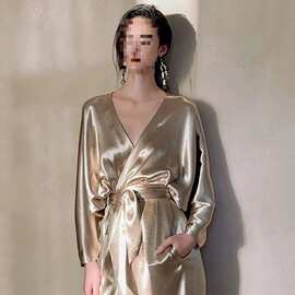 新中式晨袍婚礼敬酒服新娘洋装夏订婚礼服轻奢小众收腰长裙