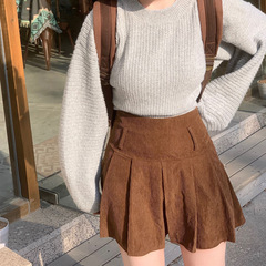 大きいサイズの太ったmmカレー色のコーデュロイのスカート