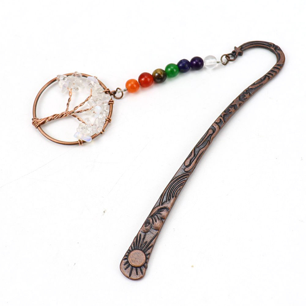 Amazon nuevo hecho a mano colorido cuentas Árbol de la vida fortuna árbol marcador colorido cristal fortuna árbol marcador BM02