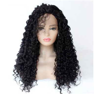 Pelucas europeas y americanas 2 # cabello de muñeca inclinado pequeño rollo largo cabello rizado fibra de encaje medio gancho de mano cubierta LW0176