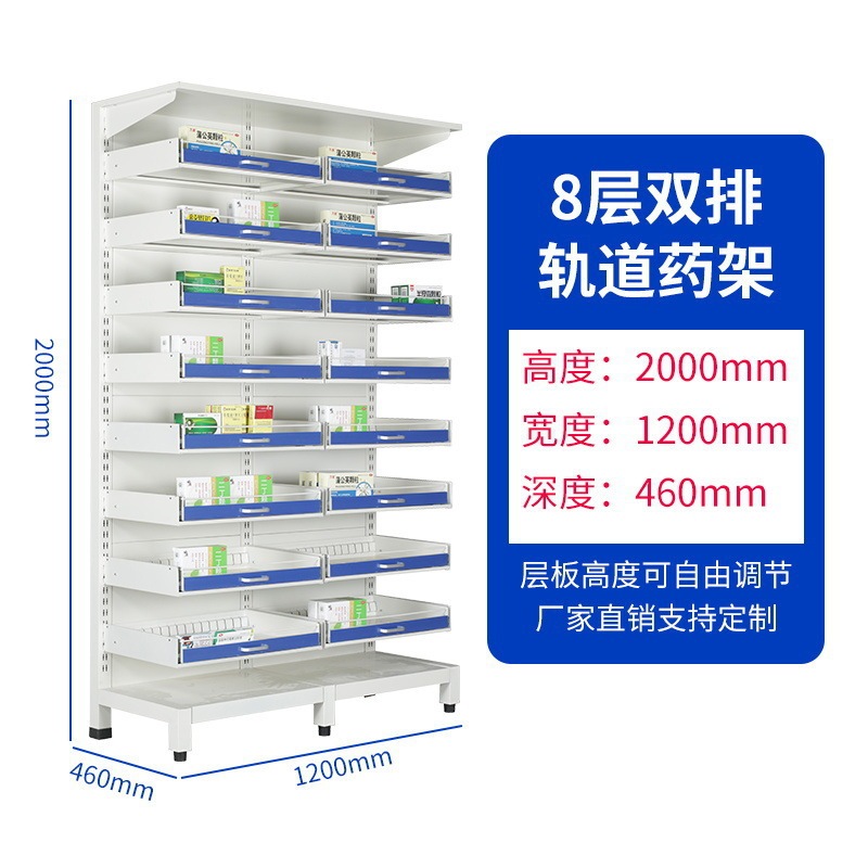 医院门诊西药柜药品货架诊所药盘架药房西药架开放式金属摆药架子|undefined