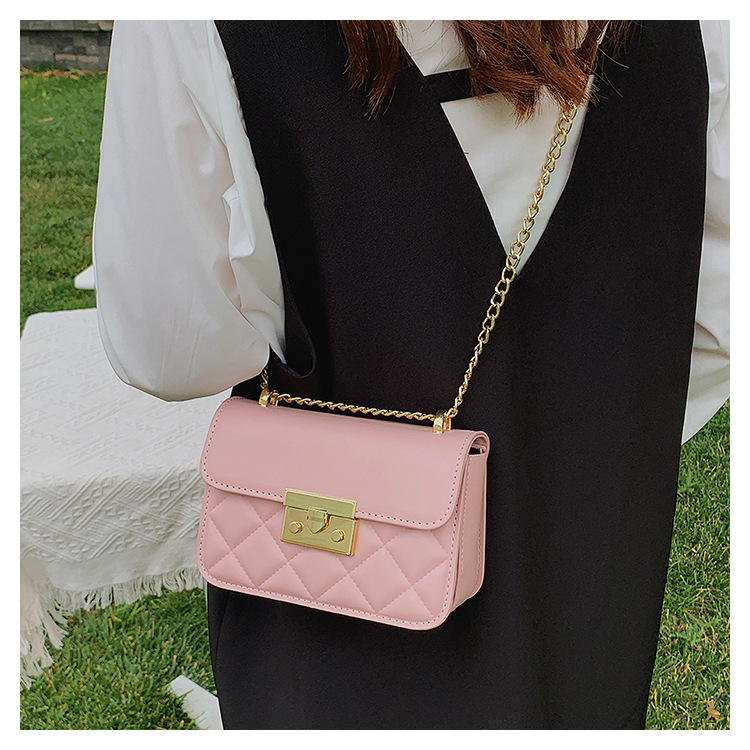 Fashion Solid Color Metal Button Square Buckle Square Bag display picture 8