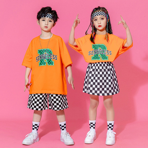 Children Girls boys hiphop street singer rapper jazz dance outfits children girls cheerleading boy hip-hop dance performances