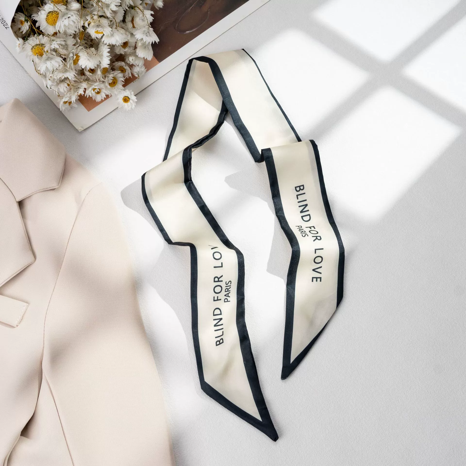 Silk Scarf Hairband (Suhang) long streamer 89×3.8 cm, lightweight gift box option