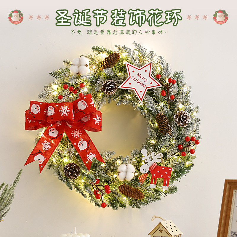 40/50/60cm guirnalda decorativa de Navidad puerta colgando escena Amazon transfronterizo popular guirnalda de Navidad Ratán