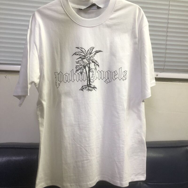 Palm Palm Angel Palm Tree Letter Print Short Sleeve Men's Loose Shoulder Sleeve Top Women's T-Shirt Summer