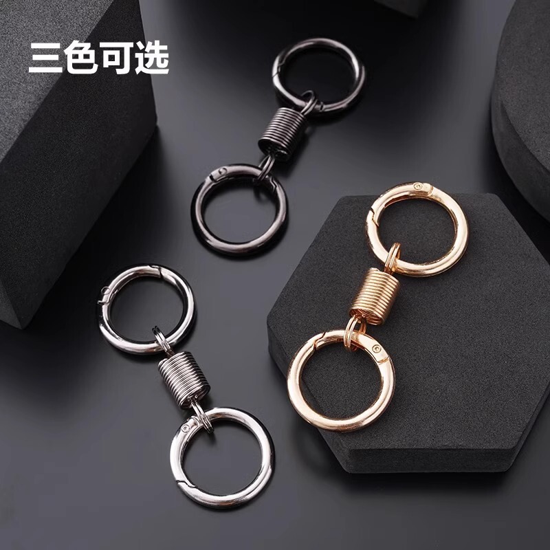 2025年新作【セイコー高品】スプリング二重リングキーホルダーカップル大衆デザイン感個性キーホルダー|undefined