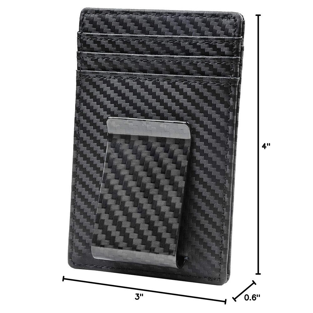 Amazon clip de oro de EE. UU. De gran capacidad simple tarjeta bancaria tarjeta de identificación tarjeta de visita paquete de tarjeta de crédito de fibra de carbono de posición de tarjeta múltiple