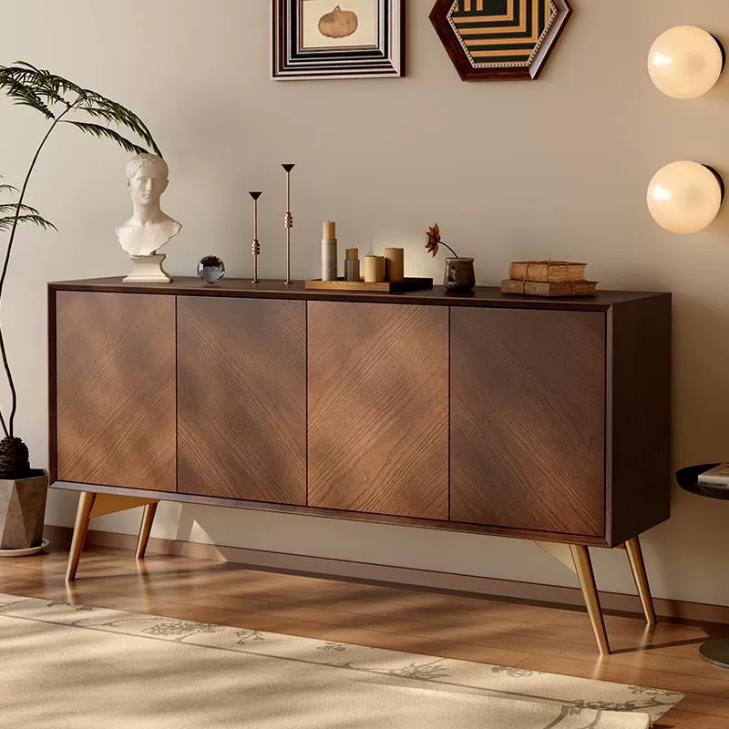 Офисный боковой шкаф из массива дерева, настенное хранилище из бревен, современная простая домашняя гостиная, небольшая квартира, входной шкаф в стиле ретро