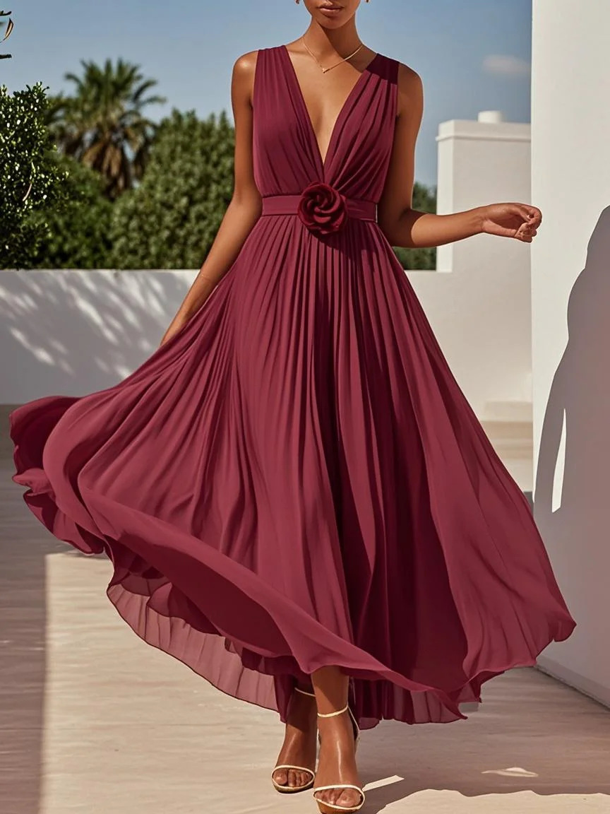 Europa y Estados Unidos trajes de mujer transfronterizos Amazon gran estilo francés temperamento sin mangas damas de honor vestido de boda image 7