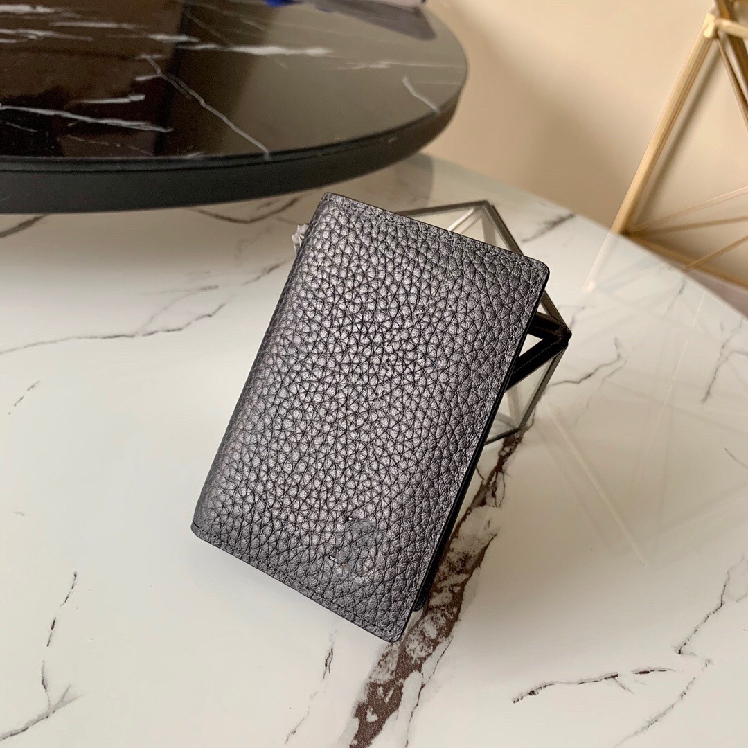 Portefeuille homme en cuir de vachette souple, pliable horizontal, style papa, avec technologie NFC et finition acier de haute qualité._voghion.com