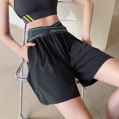 Cross-border large size loose sports shorts female Internet celebrity quick-drying running fitness five-point pants outer wear yoga skirt pants