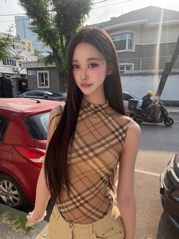 复古辣妹格纹吊带背心女士夏季设计感小众修身显瘦半高领无袖上衣|undefined