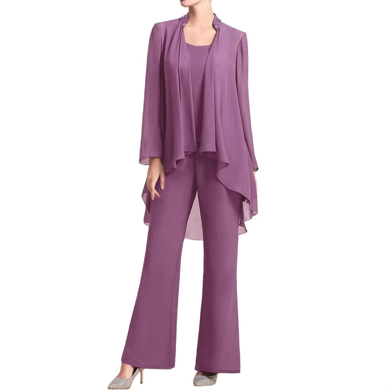 Cross-Border 2026 European and American Women's Round-Neck Solid Color Cardigan Top High-Waisted Straight-Leg Pants Casual Evening Dress Women's Light Luxury Cross-Border 2026 European and American Women's Round-Neck Solid Color Cardigan Top High-Waisted Straight-Leg Pants Casual Evening Dress Women's Light Luxury