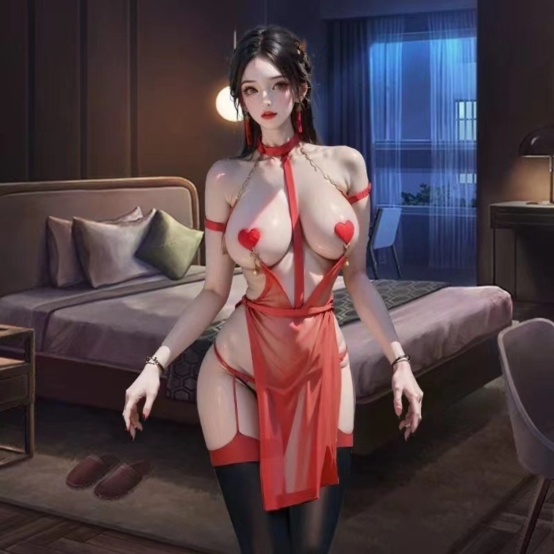 2507 레드 + [스팽글 레드 젖꼭지 패치 + 양말 사이즈 4 레드]