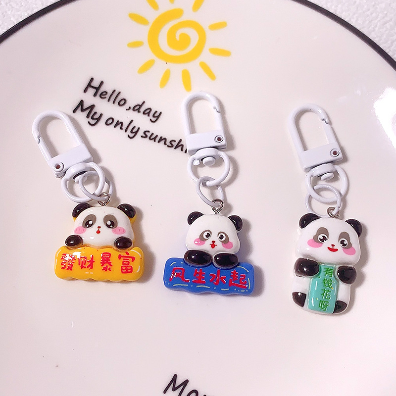 Caricatura rica panda llavero encantador inspirador escritura QMeng bolso colgante bolso de niña bolsa de regalo