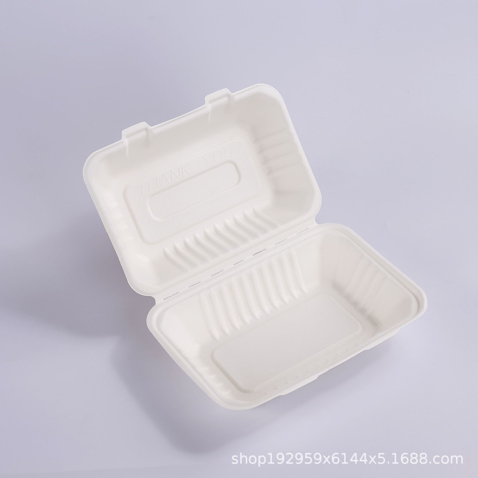 Caja desechable para llevar hecha de bagazo de caña de azúcar