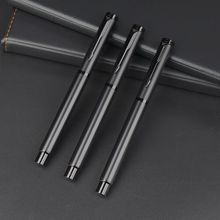 现货金属签字笔磨砂黑商务办公广告水笔中性笔钢笔激光logo批发