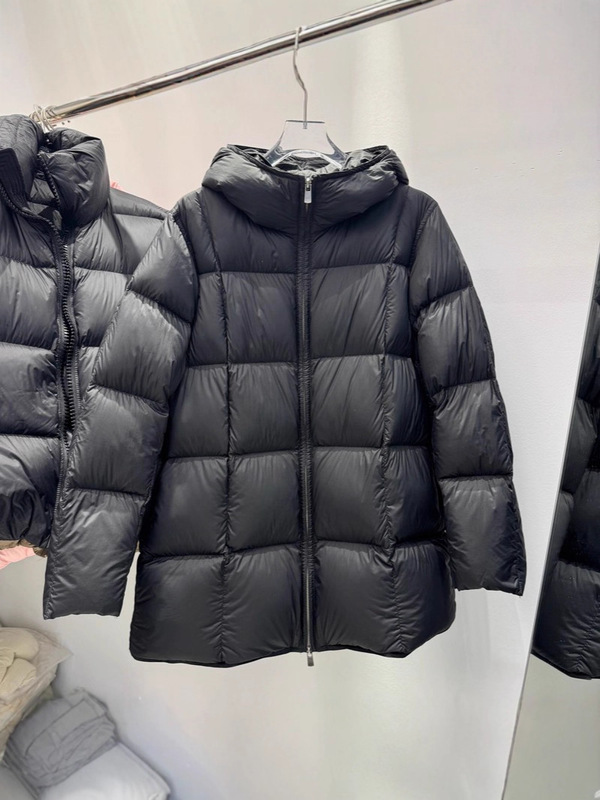 商场同款羽绒服女2025冬季新款连帽面包服外套中长款泡芙90豆腐块|undefined