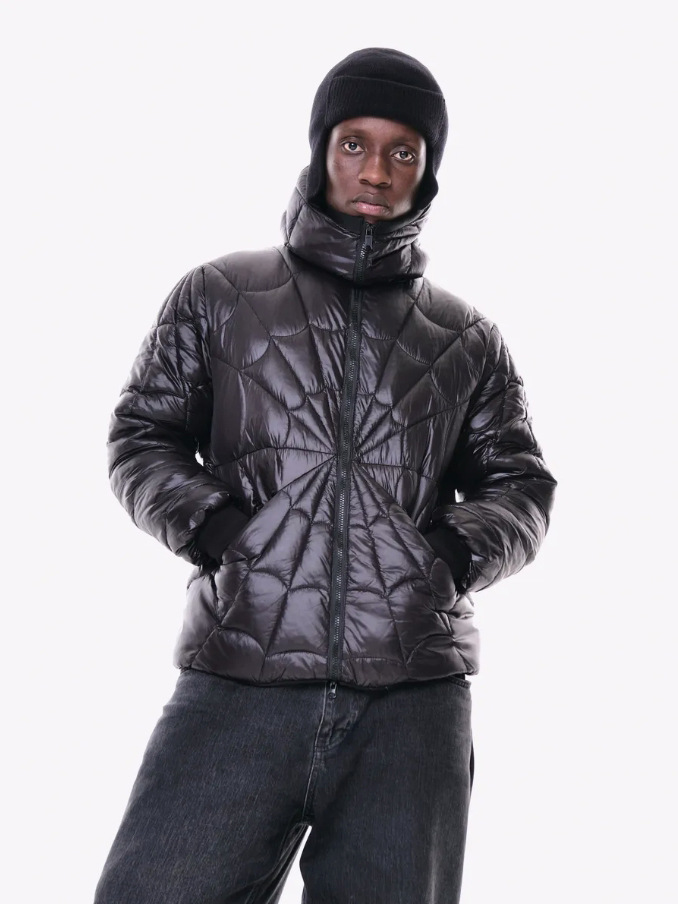 2025 otoño y invierno nuevo chaqueta negra Spider-Man encapuchado grueso y cálido chaqueta con cremallera universal para hombres y mujeres